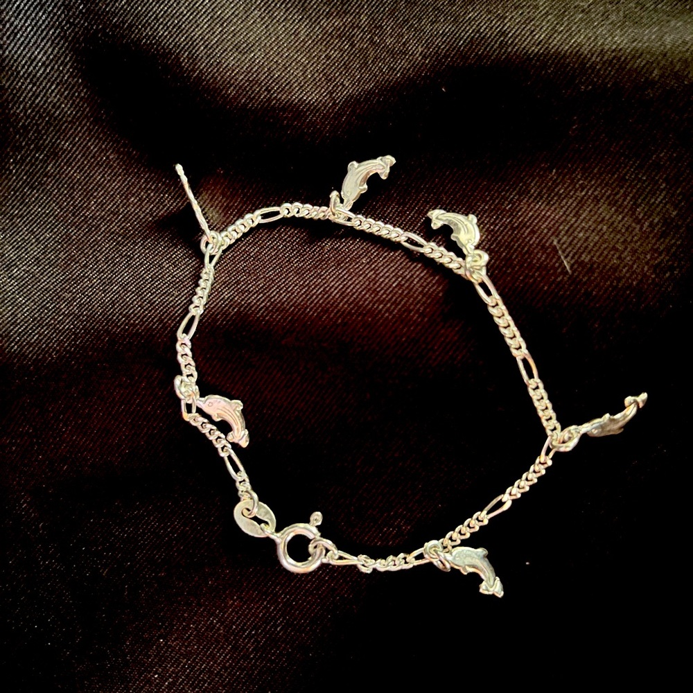 Sterling Silver Bracelet cute dolphins bracelet